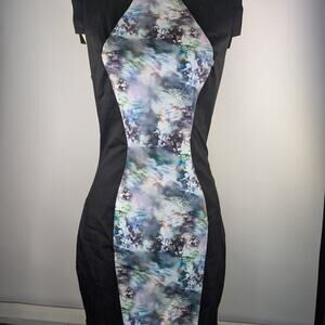 Bebe Black Multicolored Mini Dress Size S